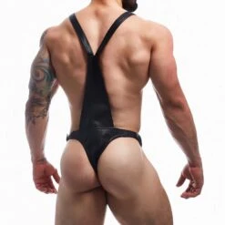 Body Cut4Men Blackleatherlike BL4CK07 -Magasin De Lingerie De Mode Body c4m BL4CK07 noir 3