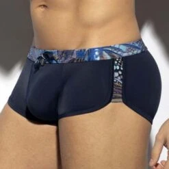 Boxer De Bain ES Collection Tropical Glitter 2225 -Magasin De Lingerie De Mode Boxerbain es 2225 bleu 4