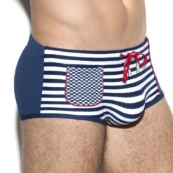 Boxer De Bain ES Collection Sailor 1921 -Magasin De Lingerie De Mode Boxerbain escollection 1921 bleu 4