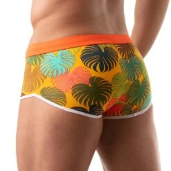 Boxer De Bain Floral Swim TOF PARIS TOF192J -Magasin De Lingerie De Mode Boxerbain tof TOF192J jaune 3