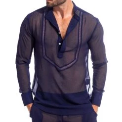 Chemise L Homme Invisible Chantilly HW143CHA -Magasin De Lingerie De Mode Chemise hi HW143CHA bleu 4
