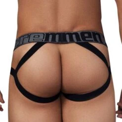 Jock Strap Xtremen Disco Zebra 91148 -Magasin De Lingerie De Mode JockStrap xtremen 91148 noir 3