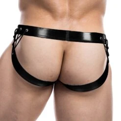 Jock Strap Cut4Men Black Leatherette C4M14 -Magasin De Lingerie De Mode Jockstrap c4m C4M14 noir 3