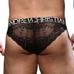 Slip Andrew Christian UNLEASHED Lace 92733 -Magasin De Lingerie De Mode Slip ac 92733 noir 3