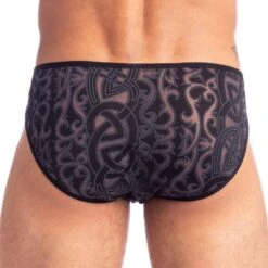 Slip L Homme Invisible Devore Tattoo MY44DEV -Magasin De Lingerie De Mode Slip hi MY44dev noir 3