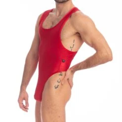Body L Homme Invisible Barbados Cherry UW41CHE -Magasin De Lingerie De Mode body hi UW41CHE rouge 4