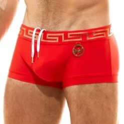 Boxer De Bain Modus Vivendi Glam Meander AS2121 -Magasin De Lingerie De Mode boxerbain modus as2121 rouge 4