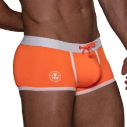 Boxer De Bain Neon TOF PARIS TOF268OF -Magasin De Lingerie De Mode boxerbain tof tof268of orange 4