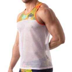 Débardeur Floral Mesh TOF PARIS TOF196J -Magasin De Lingerie De Mode debardeur tof tof196J jaune 4