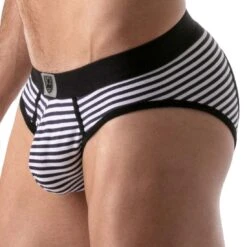 Slip Empty Bottom Stripes TOF PARIS TOF103N -Magasin De Lingerie De Mode emptyBottom tof TOF103N noir 4