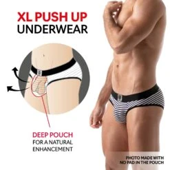 Slip Empty Bottom Stripes TOF PARIS TOF103N -Magasin De Lingerie De Mode emptyBottom tof TOF103N noir 5