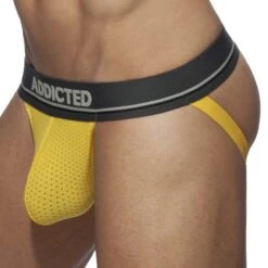 Jock Strap Cockring Addicted Mesh AD924 -Magasin De Lingerie De Mode jockstrap addicted AD924 jaune 4