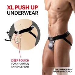 Jock Strap Stripes TOF PARIS TOF113N -Magasin De Lingerie De Mode jockstrap tof tof113n raye 5