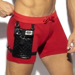 Short ES Collection Removable Pocket Sports SP287 -Magasin De Lingerie De Mode short esco sp287 rouge 4
