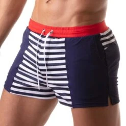 Short De Bain Iconic TOF PARIS TOF210BU -Magasin De Lingerie De Mode shortbain tof tof210bu raye 4