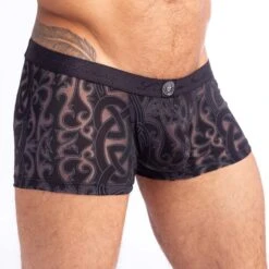Shorty L Homme Invisible Devore Tattoo MY39DEV -Magasin De Lingerie De Mode shorty hi my39dev noir 4