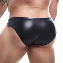 Slip Cut4Men Blackleatherlike BL4CK01 -Magasin De Lingerie De Mode slip c4m bl4ck01 noir 3