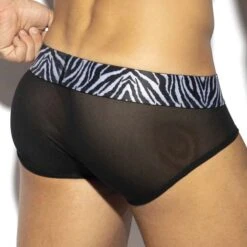 Slip ES Collection Zebra C-Through UN537 -Magasin De Lingerie De Mode slip es UN537 noir 3