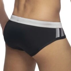 Slip De Bain Addicted Black Striped ADS281 -Magasin De Lingerie De Mode slipbain ads281 addicted argent 3