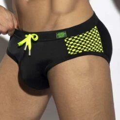 Slip De Bain ES Collection Disco Pop 2116 -Magasin De Lingerie De Mode slipbain esco 2116 noir 4