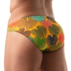 Slip De Bain Floral Swim Bikini TOF PARIS TOF193J -Magasin De Lingerie De Mode slipbain tof TOF193J jaune 3