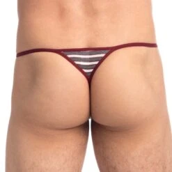 String L Homme Invisible Ruby & Graphite UW21XRUB -Magasin De Lingerie De Mode string uw21xrub raye 3