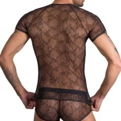 T-shirt Eros Veneziani 7339 -Magasin De Lingerie De Mode tshirt eros 7339 noir 3