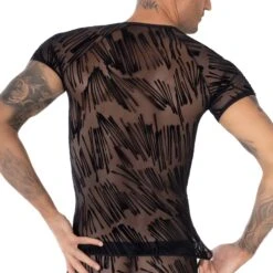 T-Shirt Eros Veneziani 7405 -Magasin De Lingerie De Mode tshirt eros 7405 noir 3