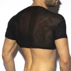 T-Shirt ES Collection Net Crop Top TS293 -Magasin De Lingerie De Mode tshirt es TS293 noir 3