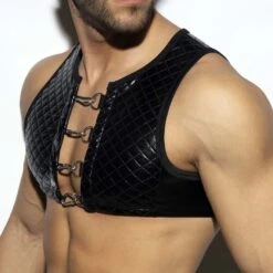 T-Shirt Crop Top ES Collection Dystopia ESJ061 -Magasin De Lingerie De Mode tshirt esco ESJ061 noir 4