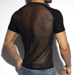 T-Shirt ES Collection Ranglan Net TS310 -Magasin De Lingerie De Mode tshirt esco ts310 noir 3