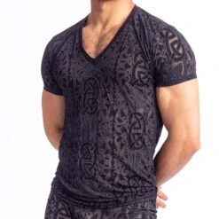 T-Shirt L Homme Invisible Devore Tattoo MY73DEV -Magasin De Lingerie De Mode tshirt hi my73dev noir 4