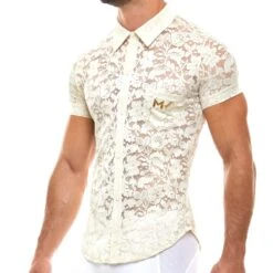 Chemise Modus Vivendi Floral Lace 04141 -Magasin De Lingerie De Mode tshirt modus 04141 blanc 4
