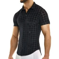 Chemise Modus Vivendi Pied De Poule 06341 -Magasin De Lingerie De Mode tshirt modus 06341 noir 4