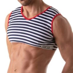 T-Shirt Crop Top Iconic TOF PARIS TOF213BU -Magasin De Lingerie De Mode tshirt tof tof213bu raye 4